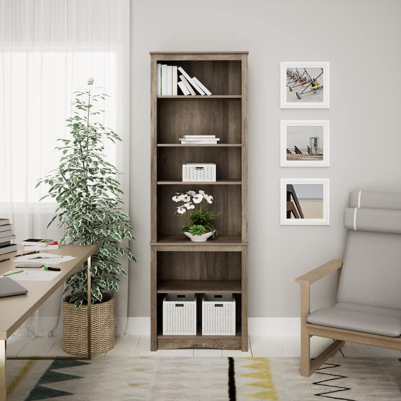 Prepac Tall 6-Shelf Bookcase - 26.25" W x 80" H x 14.5" D