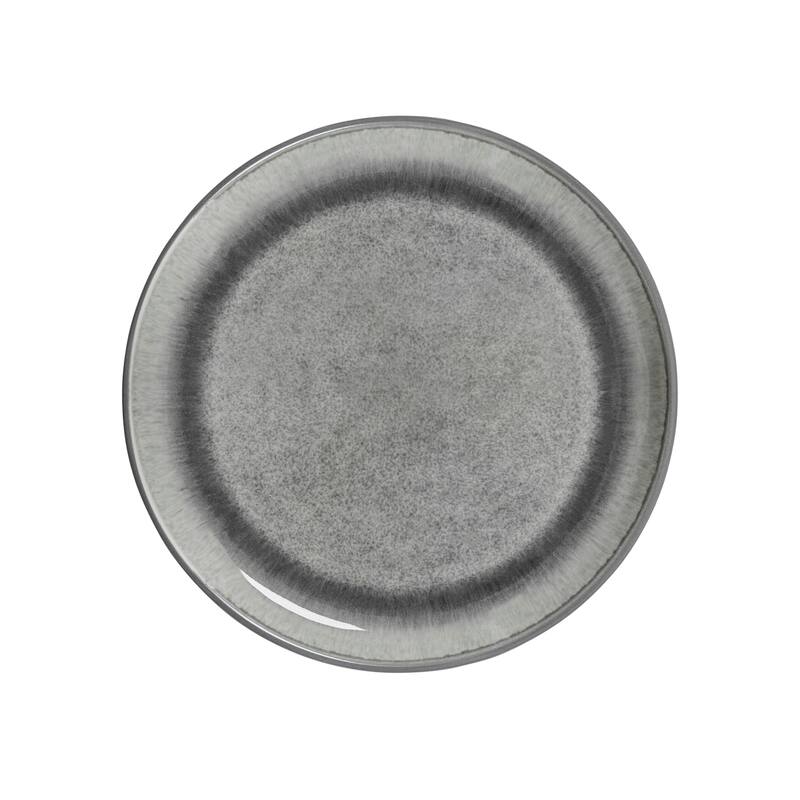 Sango Asher 12-Piece Gray Stoneware Dinnerware Set - Service for 4, Plate & Bowl Set