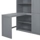 preview thumbnail 15 of 14, Elegant Full Size Bunk Bed with Storage Wardrobe and Shelves, Versatile Bed with Built-In Desk Beneath the Bed