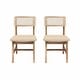 preview thumbnail 4 of 13, DHP Eleni Mid-Century Modern Cane Dining Chairs, Set of 2, Cream/Seadrift