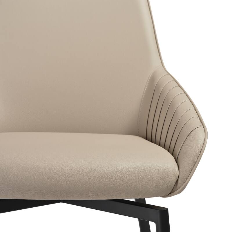 Shilo Faux Leather Upholstered Swivel Dining Chairs with Black Legs - Set of 2