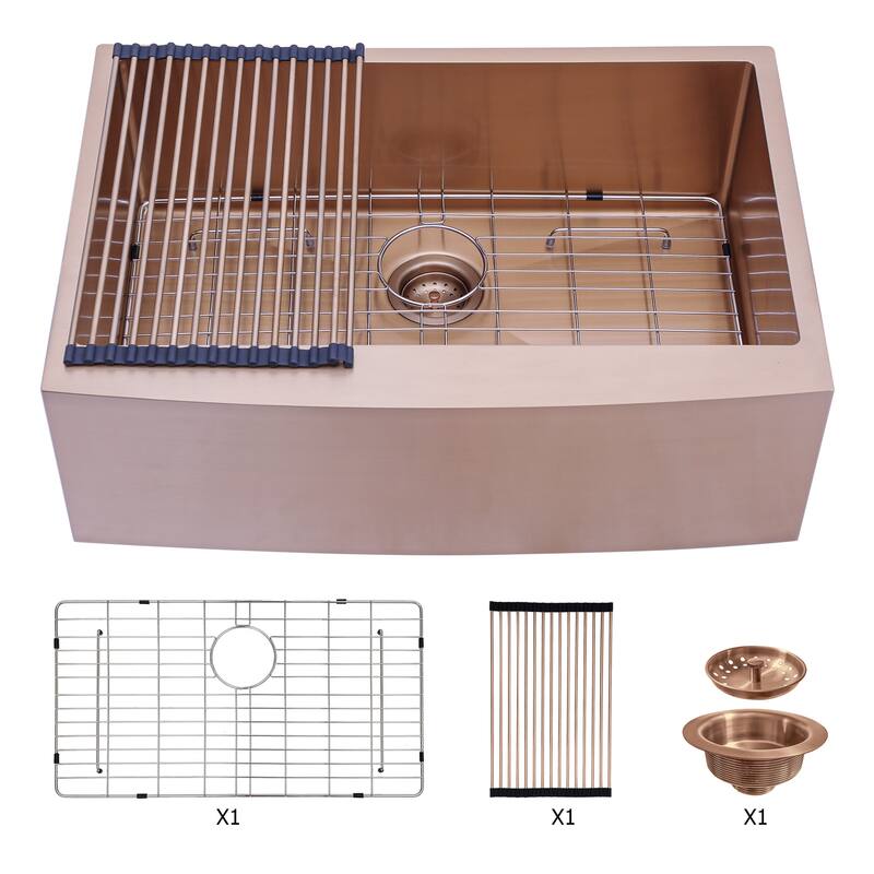 Farmhouse 16 Gauge Single Bowl Stainless Steel Kitchen Sink