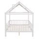 preview thumbnail 7 of 7, White Pine Wood House Platform Bed with Roof and Fence