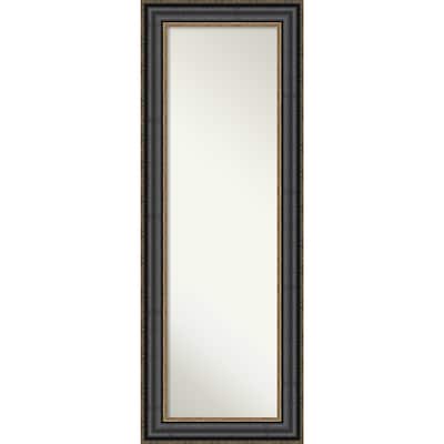 Non-Beveled Full Length On The Door Mirror - Thomas Frame - Thomas Black Bronze - Outer Size: 20 x 54 in