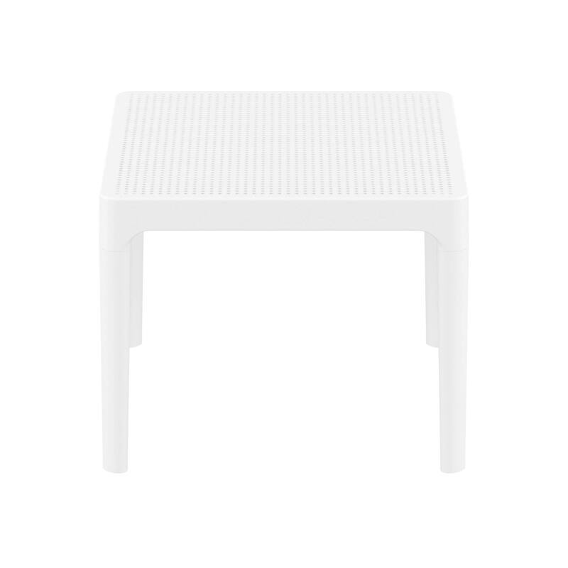 23.5" White Rectangular Outdoor Patio Side Table