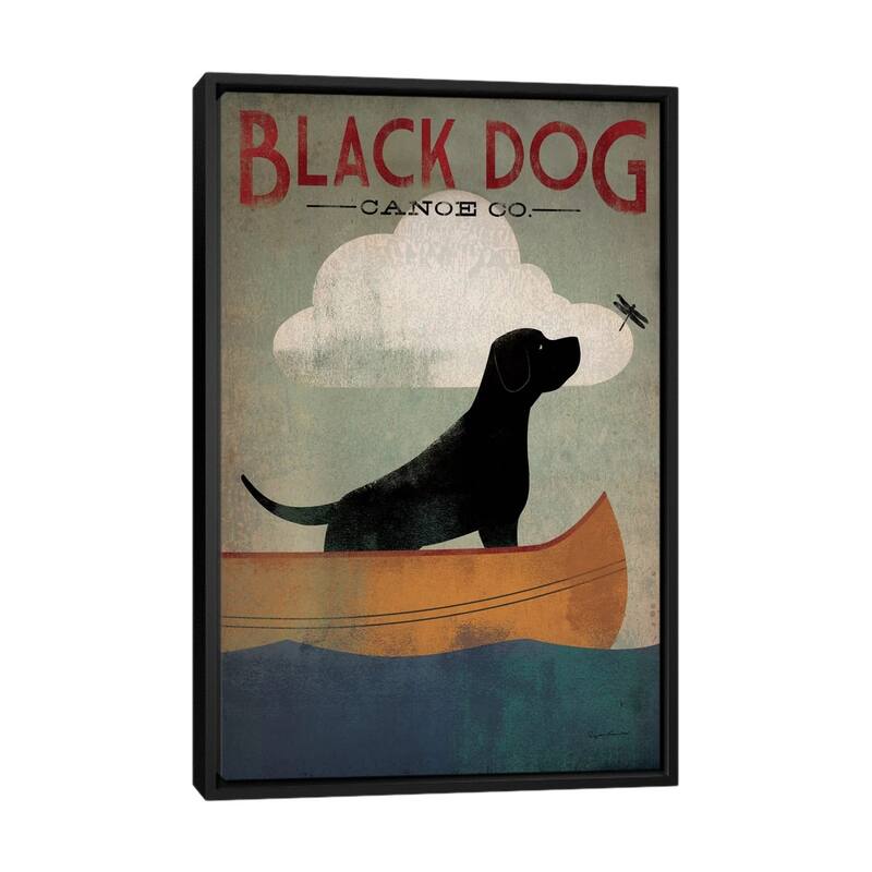 iCanvas "Black Dog Canoe Co. I" by Ryan Fowler Framed Canvas Print - Black - 40x26