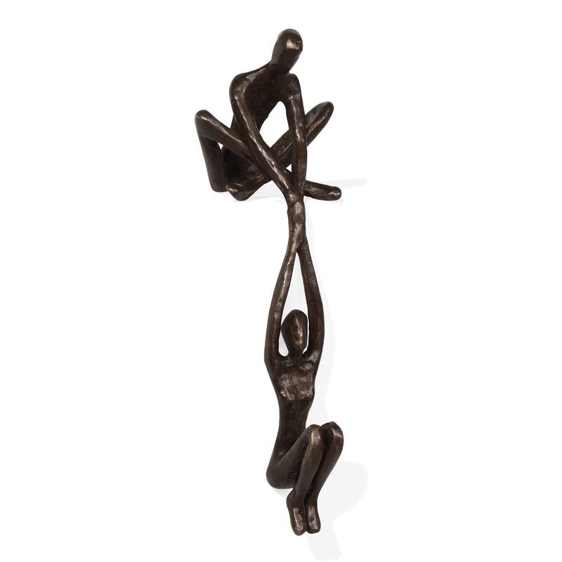Danya B. Man Lifting Woman from Ledge Bronze Sculpture