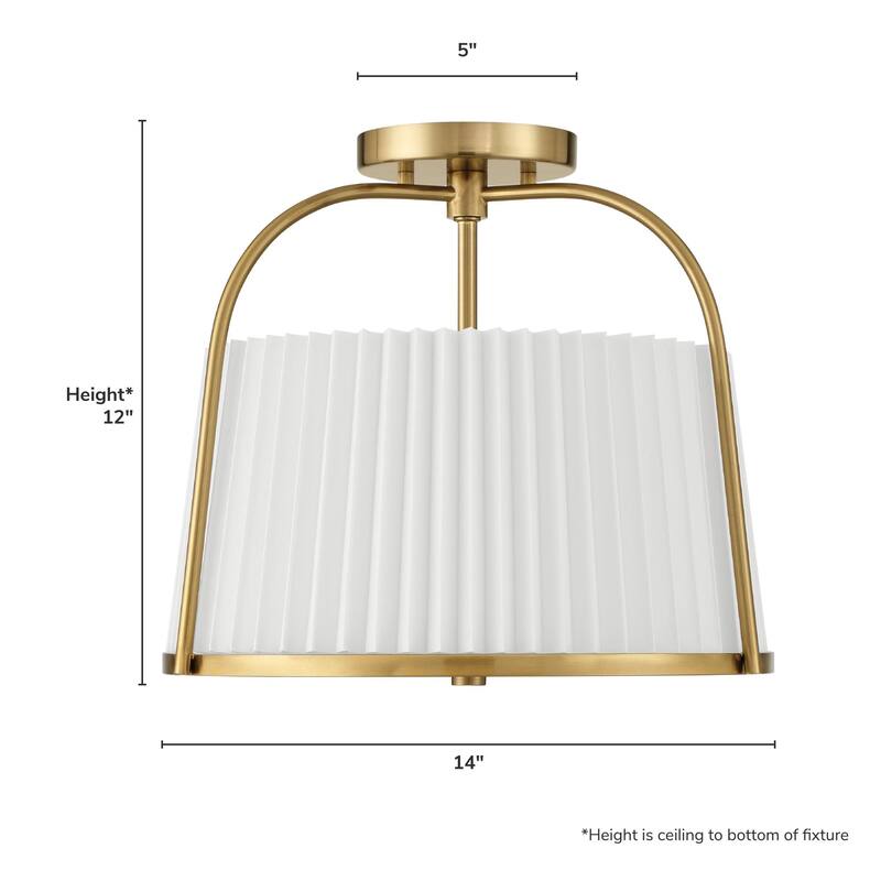 Hunter Atmore Alturas Gold 2 Light Flush Mount - Modern & Contemporary, Transitional - Kitchen, Bedrooms, Living Room, Entryway