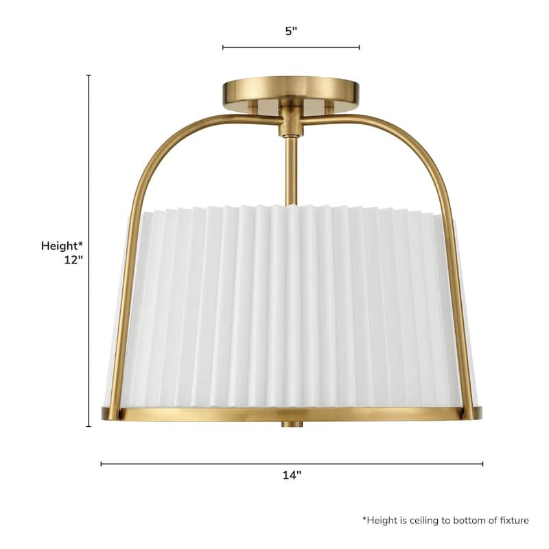 Hunter Atmore Alturas Gold 2 Light Flush Mount - Modern & Contemporary, Transitional - Kitchen, Bedrooms, Living Room, Entryway