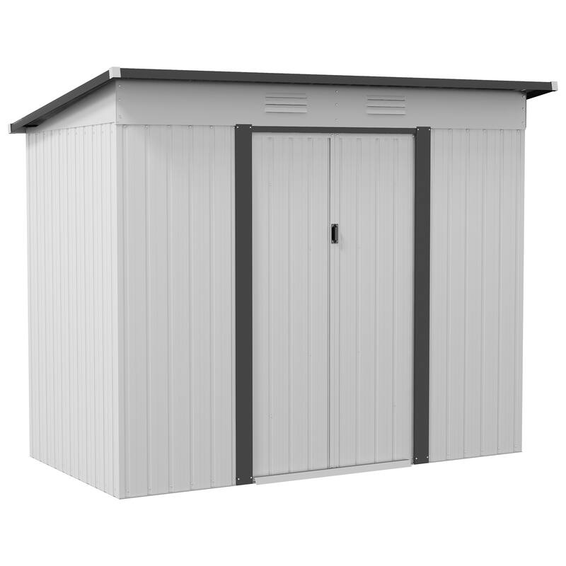 Outsunny 6' x 3.6' Steel Frame Backyard Garden Tool Storage Shed with 2 Air Vents and Dual Locking Doors