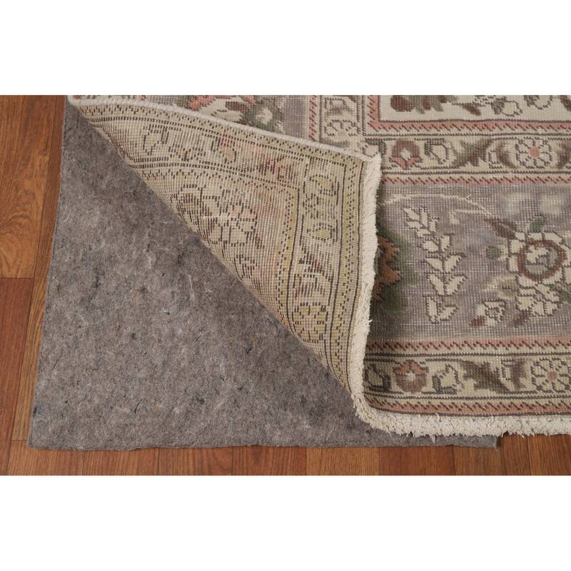 Tabriz Persian Vintage Rug Bedroom Hand-Knotted Wool Carpet - 8'5" x 11'2"