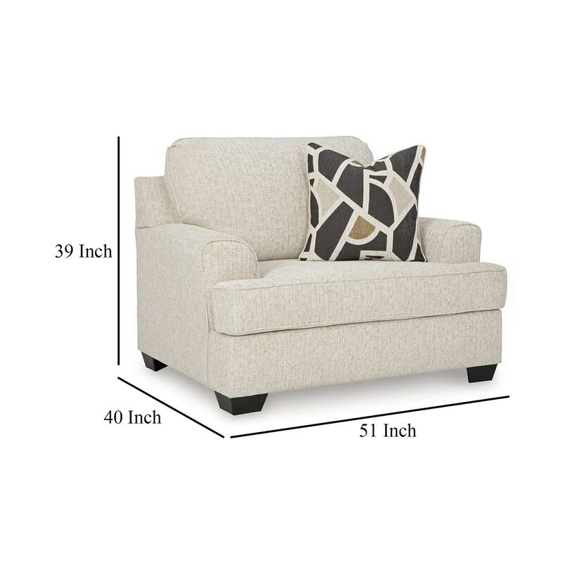 Burgess Accent Chair, Quartz Beige Polyester, 1 Throw Pillow, Black