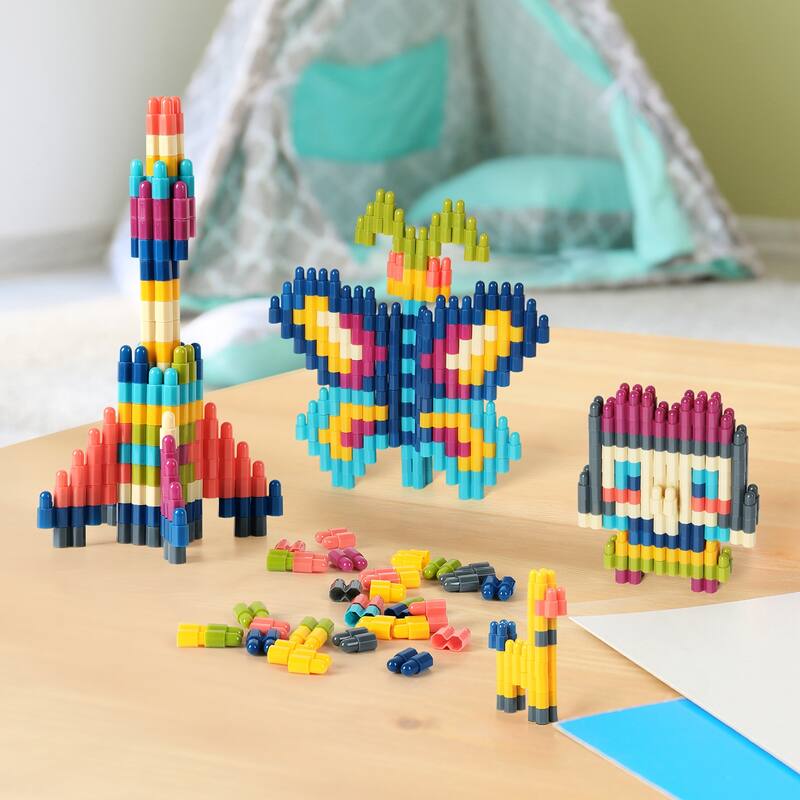 Gears Interlocking Learning Set, STEM Construction Toy Set, Building Kids Toys 160 PCS - Multi-Color