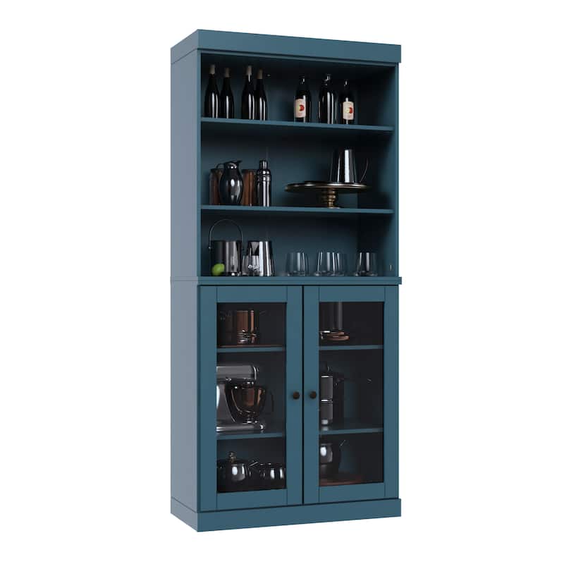 100% Solid Wood 32" Kitchen Pantry Cabinet with 2 Doors by Palace Imports