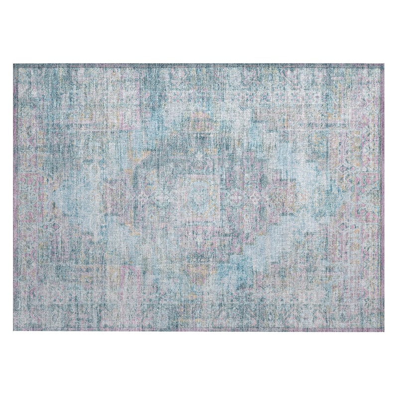 Machine Washable Indoor/Outdoor Traditional Global Chantille Rug