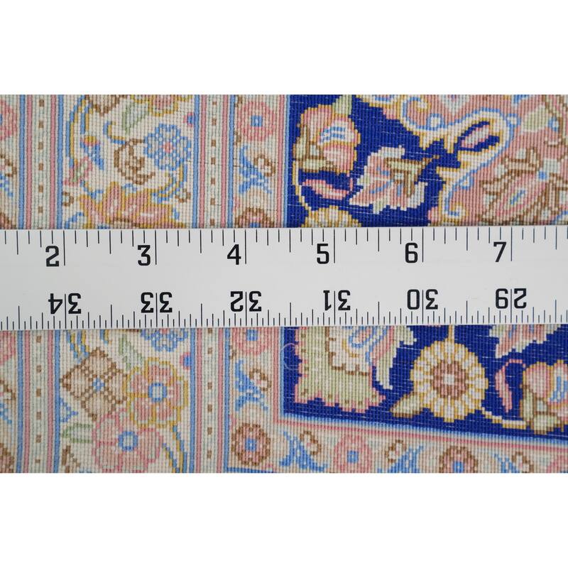 Hand Knotted Oriental 100% Silk Carpet Traditional Floral Red Qum Area Rug - 13' 2'' X 9' 7''