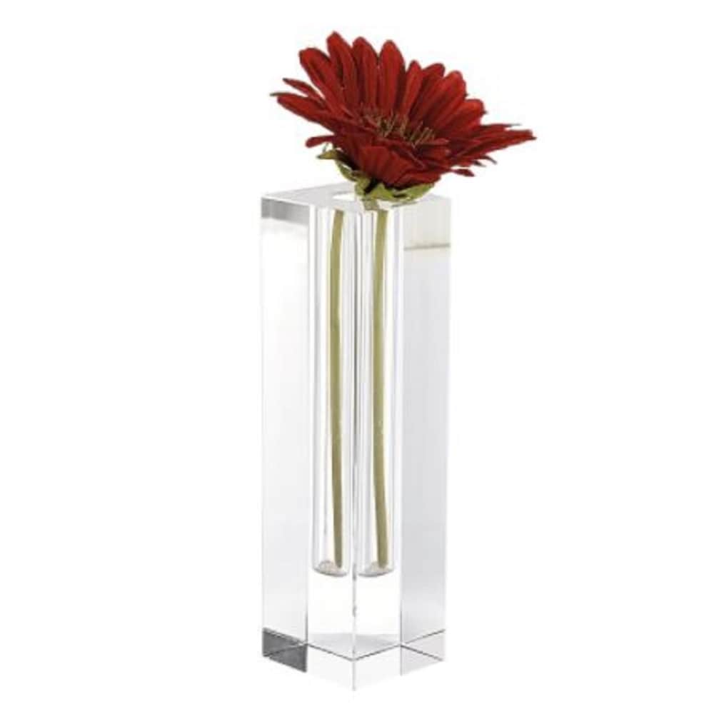 Modern Clear Square Block Optical Crystal Vase Modern Clear Square Block Optical Crystal Vase