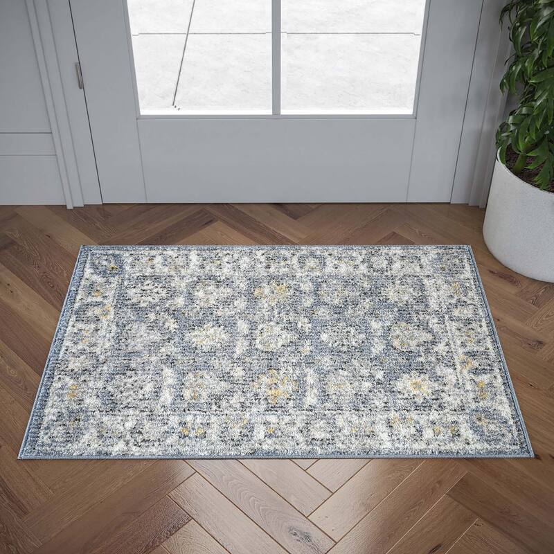 Addalyn Oriental Border Area Rug