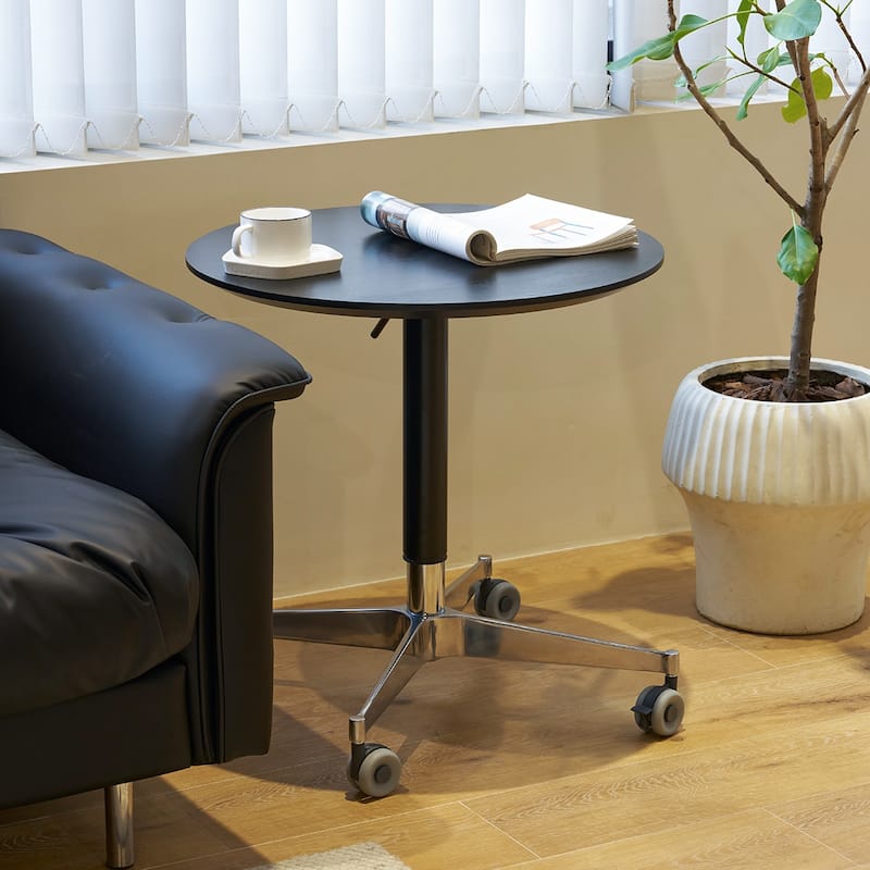 Movable Adjustable Coffee Table with 360 Swivel Counter Bar Height Aluminum Star Base