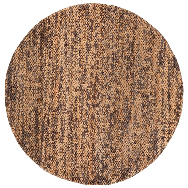 SAFAVIEH Handmade Natural Fiber Couture Francette Jute Rug - 6' Round - Natural/Brown