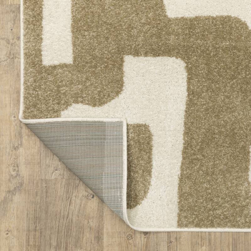 Quartz Abstract Maze Beige/ Ivory Area Rug