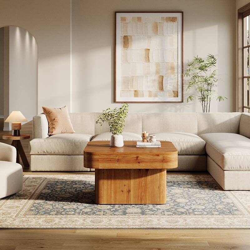 31.5'' Farmhouse Square Coffee Table for Small Spaces