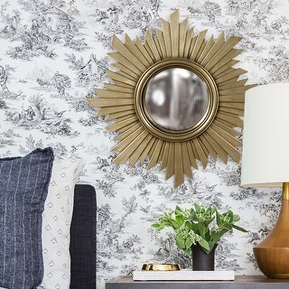 Convex Brushed Aged Nickel Mirror