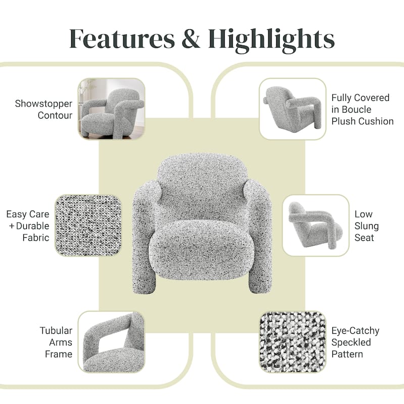 NPD Furniture Maverick Boucle Accent Arm Chair