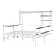 preview thumbnail 46 of 54, Roomfitters Twin/ Full Size Metal Daybed with Movable Desk, Metal Grid Design, Functional Shelves and Hanging Rack
