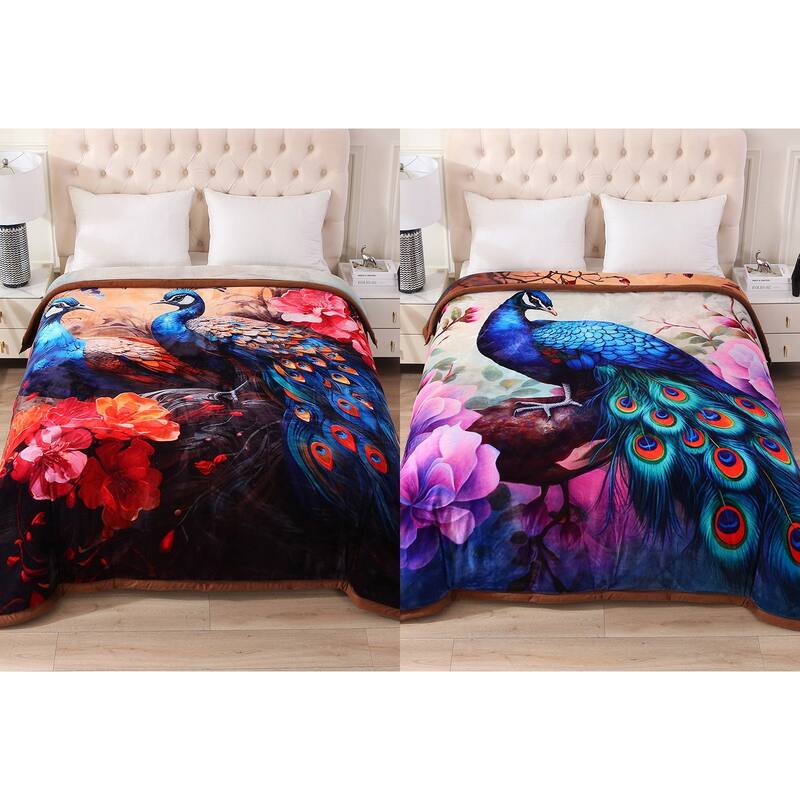 3 Ply Reversible Fleece Comforter for Winter 85"x93" 8lbs