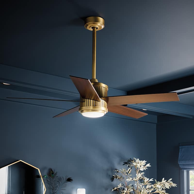 Kichler Lighting Brahm 48 inch Integrated LED Indoor Natural Brass Ceiling Fan