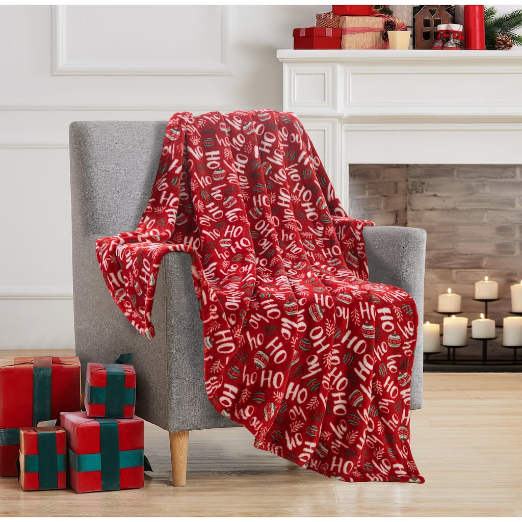 Xmas Ho Ho Ho 50"x 60" Printed Throw