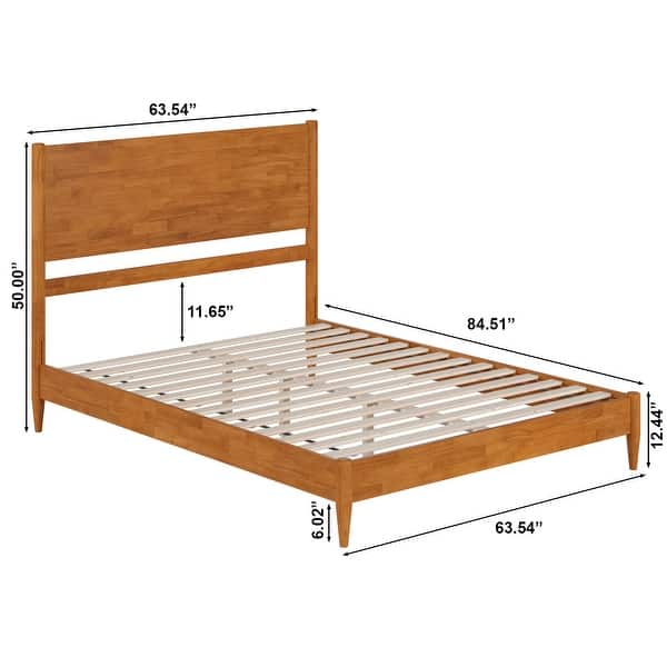 dimension image slide 11 of 15, Pasadena Solid Wood Low Profile Platform Bed