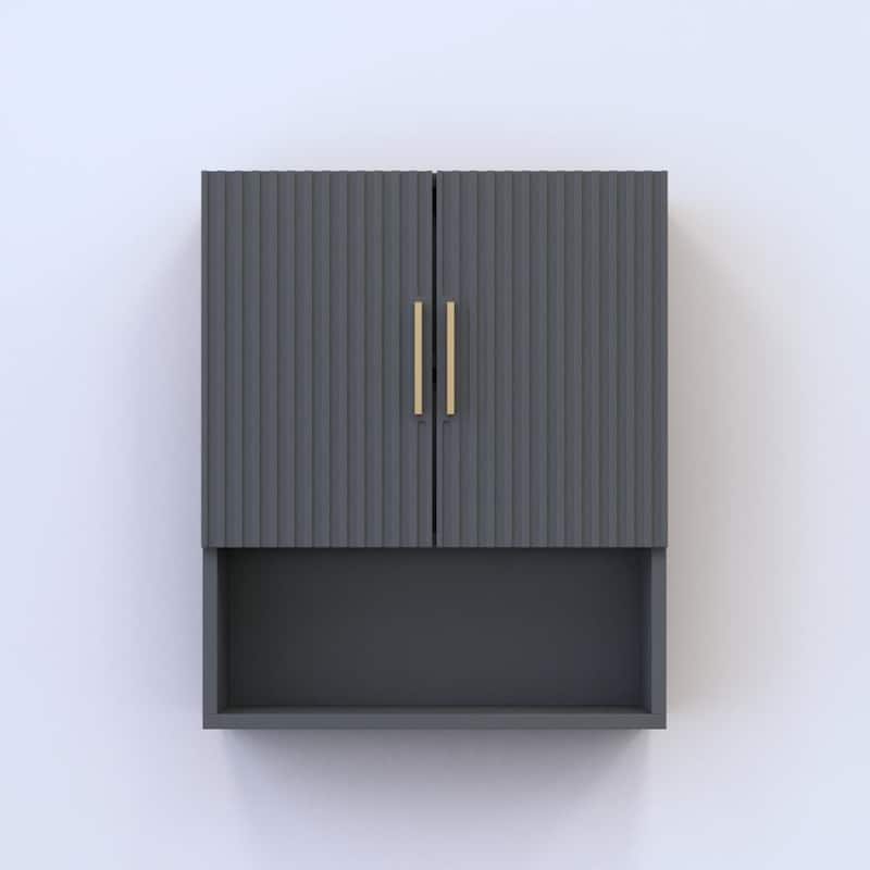 Meble Furniture Madera 07 Over the Toilet Cabinet (20"W x 24"H) - Modern Matte Finish Bathroom Storage - Gray