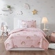 preview thumbnail 17 of 28, Intelligent Design Kids Mia Rainbow and Metallic Stars Comforter Set with Bed Sheets Pink - Full