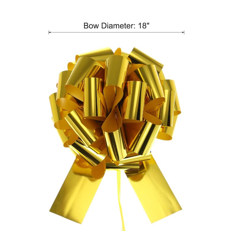 18 Inch Big Car Pull Bow, Giant Gift Wrapping Bow Ribbon for Car Decor - Gold
