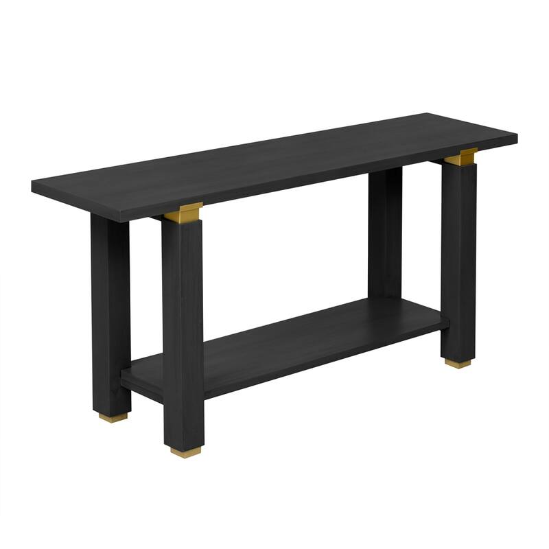 Solid Wood Entryway Sofa Table Console Table with Shelf