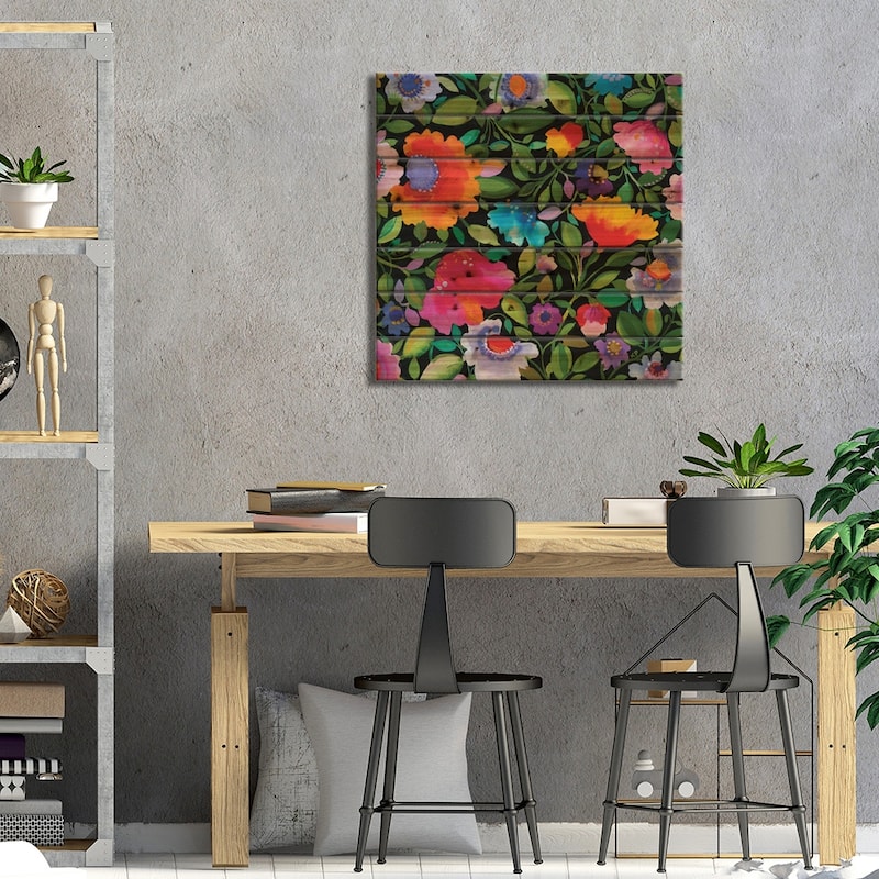 India Garden I Print On Wood by Kim Parker - Multi-Color