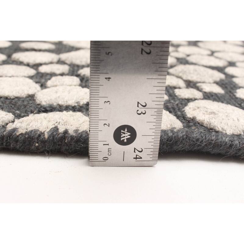 ECARPETGALLERY Hand Loomed Elysian Light Grey Viscose, Wool Rug - 4'11 x 7'0