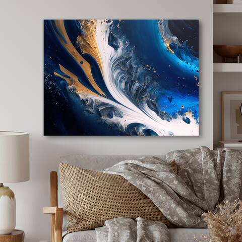 Designart 'Ice Paint Splash III' Modern Canvas Wall Art