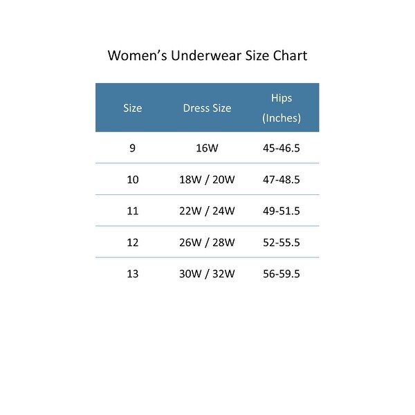 size 12 womens underwear