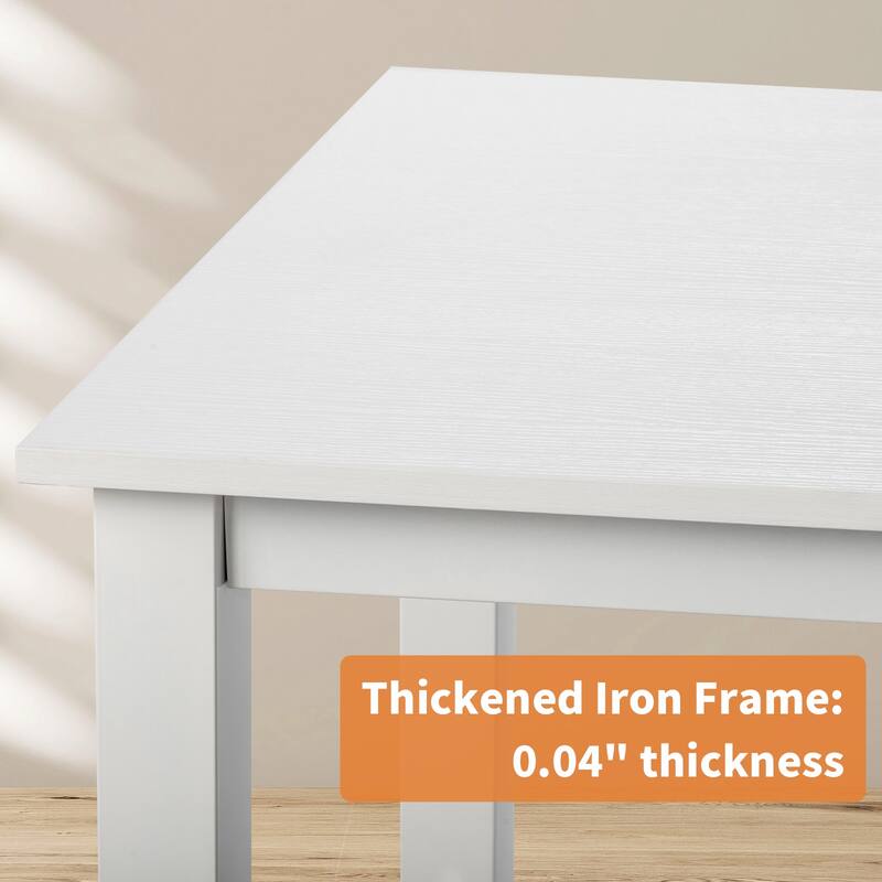 Modern White Particleboard Computer Desk with Steel Frame Workstation for Home Office or Study Use