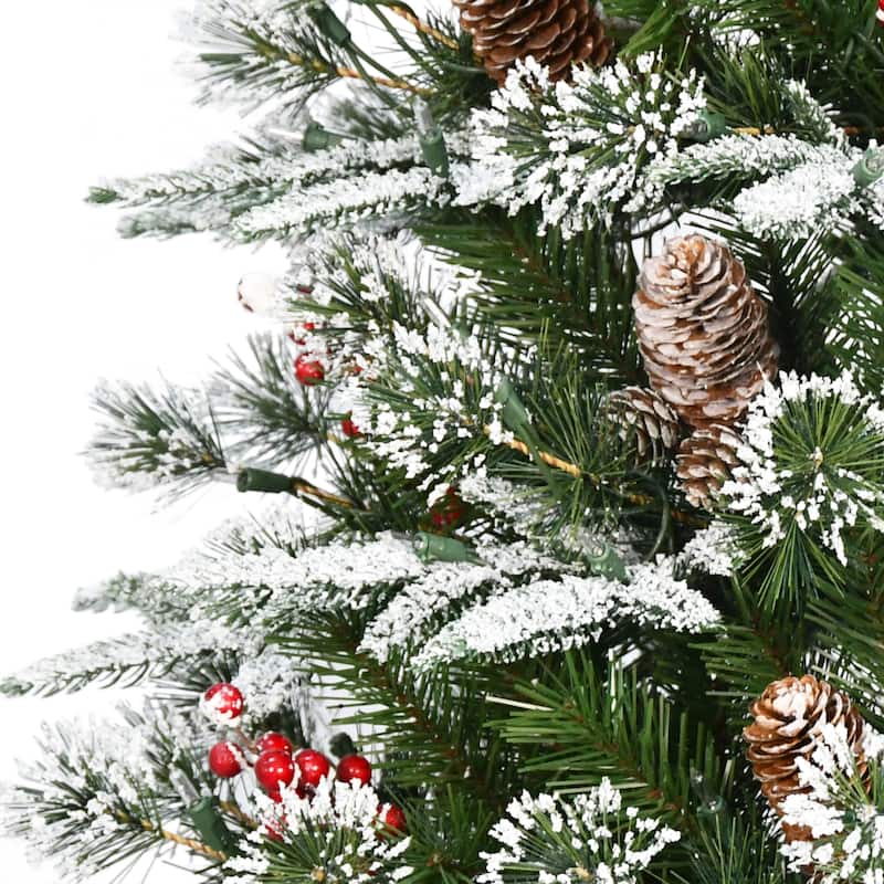 Puleo International 7.5 ft. Pre-Lit Slim Glitter Tree