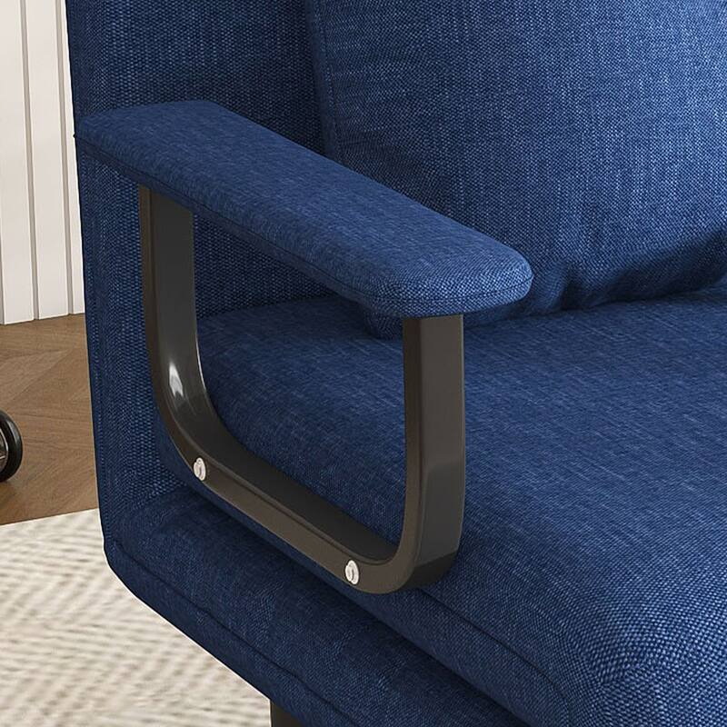 Roomfitters 3-in-1 Convertible Chair Folding Sofa Bed, 5-Position Adjustable Backrest Sleeper Chair with Pillow, Blue