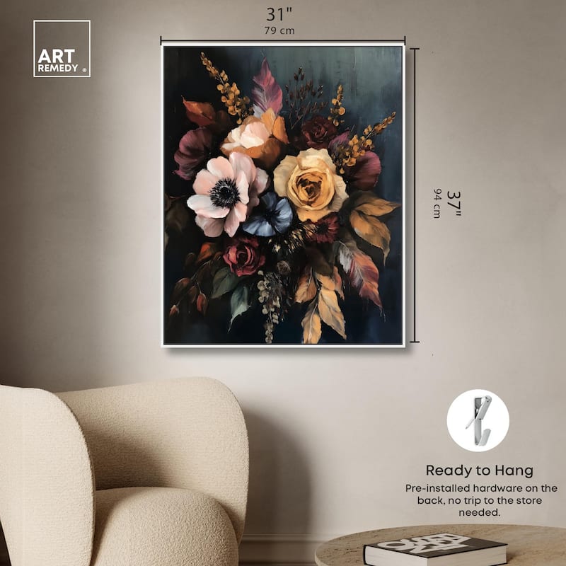 Velvet Night Bloom II Canvas by Art Remedy