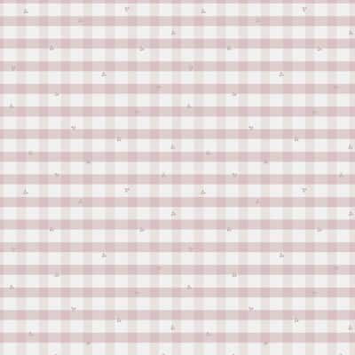 Laura Ashley Gingham Pale Amethyst Purple Wallpaper