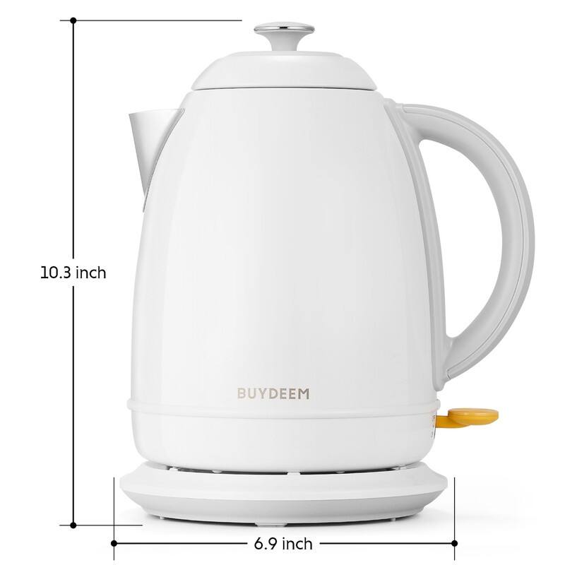 BUYDEEM 1.7L Stainless Steel Electric Tea Kettle with Auto Shut-Off and Boil Dry Protection
