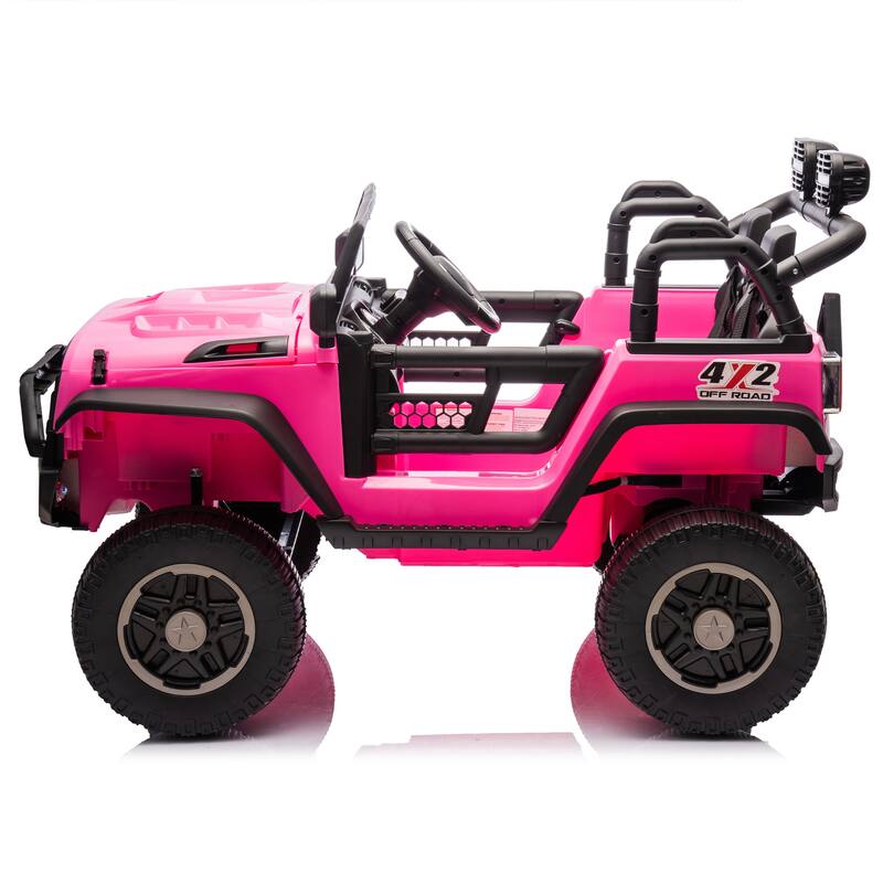 24V Electric Ride-On Truck for Kids, Two-Seater, Parental Remote Control, MP3, Bluetooth, Ages 3+