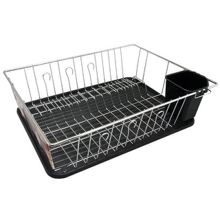 MegaChef Stainless Steal Dish Drying Rack with Drying Mat in Red - Bed Bath  & Beyond - 32434123