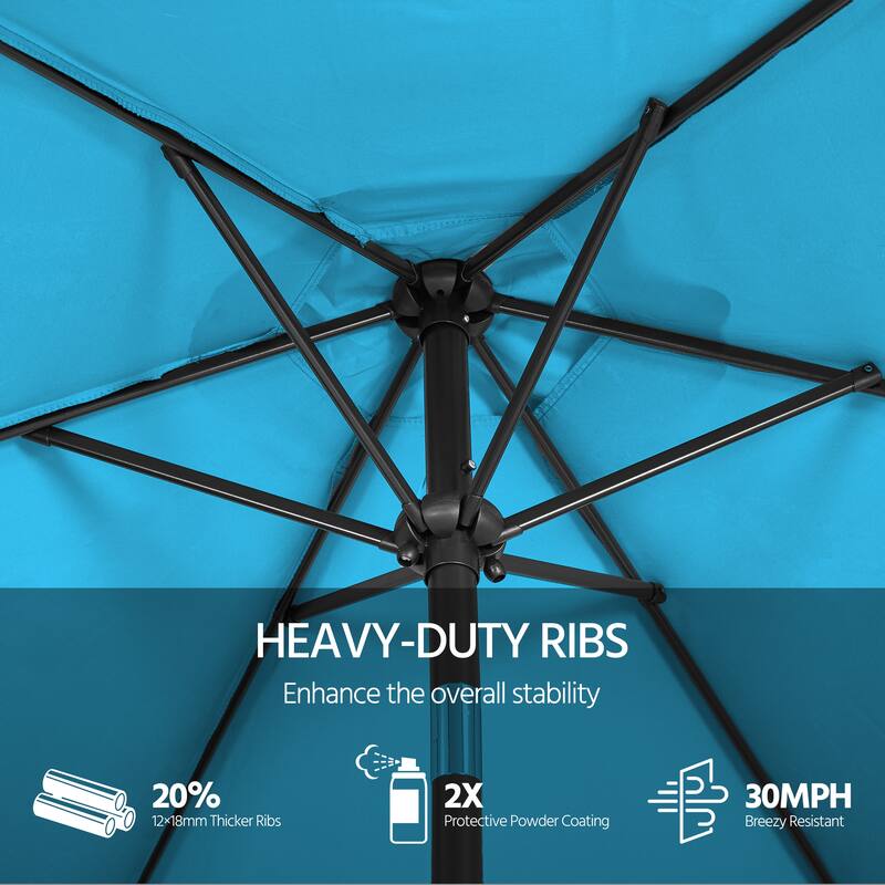 Yaheetech 9ft Patio Umbrella 8 Ribs with Push Button Tilt and Crank